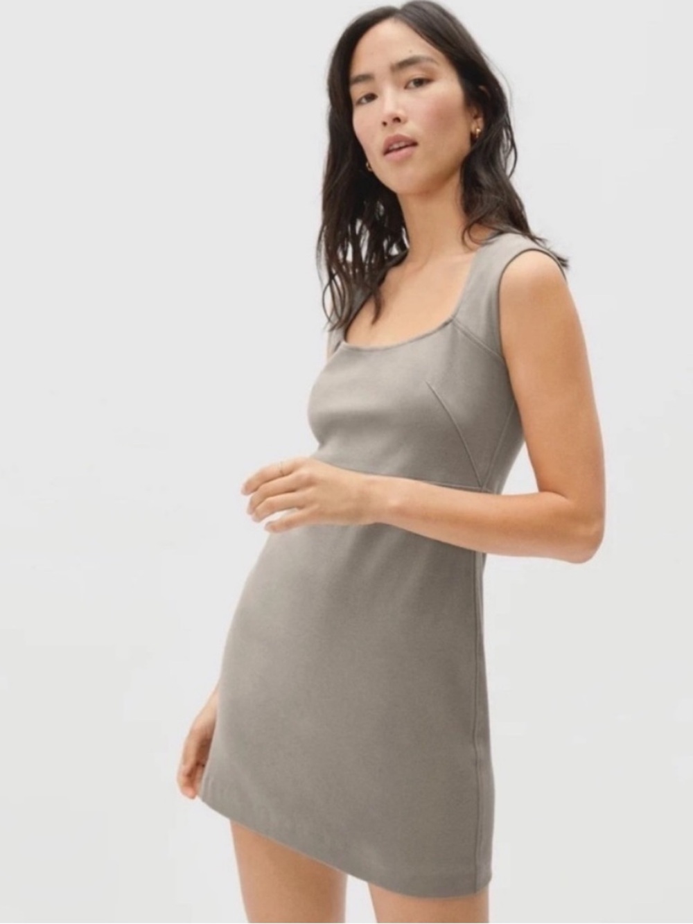 Everlane Women’s 90s Mini Dress Squareneck Sleeveless 100% Cotton Size M